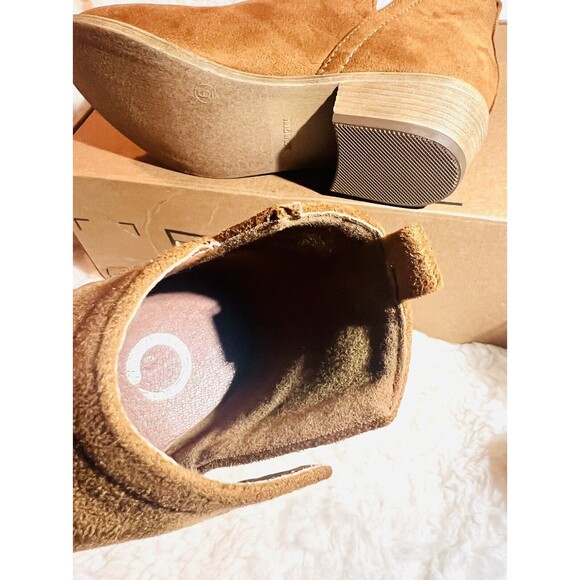 Journee Collection Womens Rimi Bootie Vegan Suede Ankle Boot - Camel - Size 6 - Picture 10 of 10
